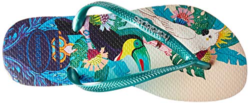 Havaianas Slim Tropical, Chanclas para Mujer, Multicolor (Beige 7907), 39/40 EU