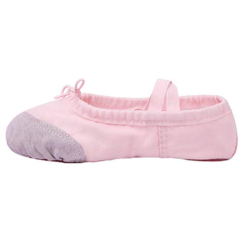 Hawiton Zapatillas de Ballet niña, para 4-7 años,clásico Elástico Canvas Calzado de Danza Elástico Profesionale Cabeza Redonda Zapatos Split de Baile y Gimnasia