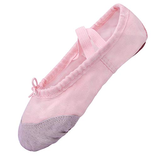 Hawiton Zapatillas de Ballet niña, para 4-7 años,clásico Elástico Canvas Calzado de Danza Elástico Profesionale Cabeza Redonda Zapatos Split de Baile y Gimnasia