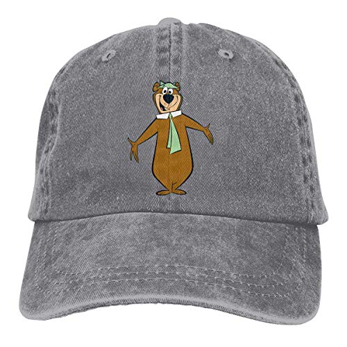 Hdadwy Unisex Yogi Bear Cowboy Trucker Caps Vintage Jeans Gorra de béisbol Vintage Ajustable Dad Hat Grey