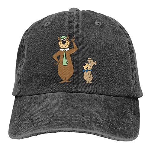 Hdadwy Unisex Yogi Bear y Boo Boo Cowboy Trucker Gorras Vintage Jeans Gorra de béisbol Vintage Ajustable Dad Hat Negro