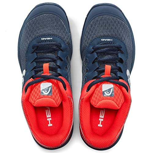 Head Sprint 3.0 Jnr, Zapatillas de Tenis Unisex Adulto, Azul (Midnight Navy/Neon Red Mnnr), 38 EU