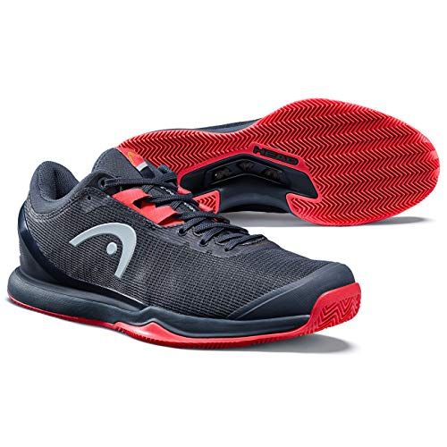Head Sprint Pro 3.0 Clay Men Zapatillas de Tenis, Hombres, Navy/Neon Rojo, 40 EU