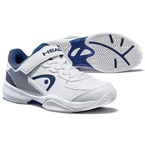 Head Sprint Velcro 3.0 Jnr, Zapatillas de Tenis Unisex Adulto, Blanco (White/Midnight Navy Whmn), 43.5 EU