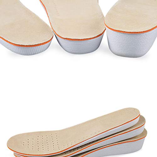 Healifty Par de Plantillas para Pie Plano Plantillas para Zapatos con Alzas Elevadora 1.5CM de PU Invisible para Mujer y Hombre Talla S