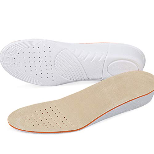 Healifty Par de Plantillas para Pie Plano Plantillas para Zapatos con Alzas Elevadora 1.5CM de PU Invisible para Mujer y Hombre Talla S