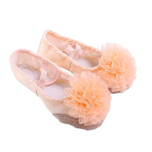 Healifty Zapatos de Ballet para Niña Zapatillas de Ballet de Suela Completa Zapatillas de Yoga Divididas Zapatos de Danza Del Vientre para Niños Talla 34