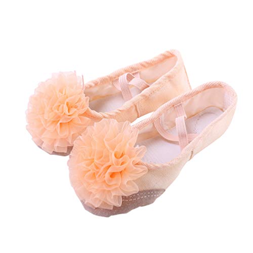 Healifty Zapatos de Ballet para Niña Zapatillas de Ballet de Suela Completa Zapatillas de Yoga Divididas Zapatos de Danza Del Vientre para Niños Talla 34