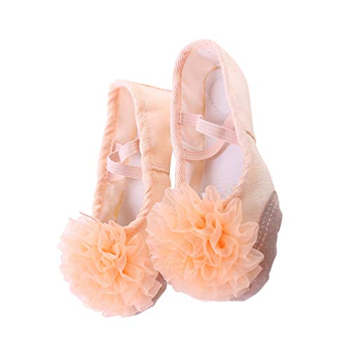Healifty Zapatos de Ballet para Niña Zapatillas de Ballet de Suela Completa Zapatillas de Yoga Divididas Zapatos de Danza Del Vientre para Niños Talla 34