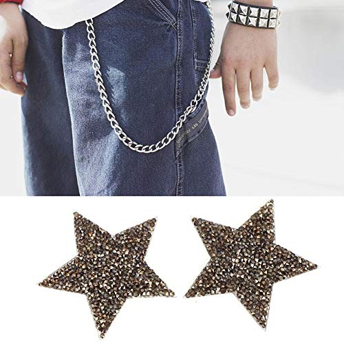 HEEPDD 10 unids Rhinestone Estrellas Apliques DIY Cristales Parches para Zapatos Bolsos Sombreros Ropa Accesorios de la joyería(Gris)