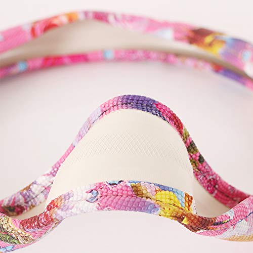 HEIFEN 15-Inch GM Cubierta del Volante Perla Patrón Lunares Conjunto Goma del Anillo Interior De Las Mujeres Resistente Al Desgaste Moda Color Lindo Diverso Transpirable 38CM Cómodo Durable Suave