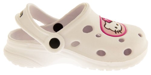 Hello Kitty Niñas Blanco Sandalias De Playa Zueco Babucha EU 28
