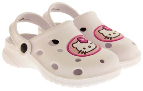 Hello Kitty Niñas Blanco Sandalias De Playa Zueco Babucha EU 28