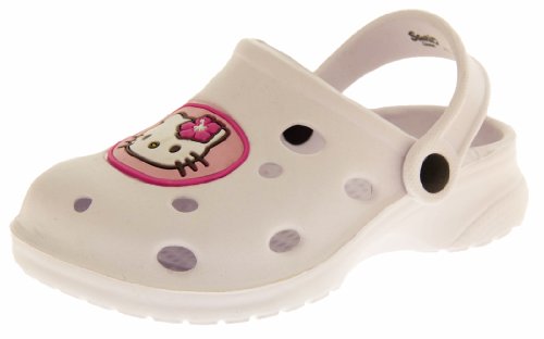 Hello Kitty Niñas Blanco Sandalias De Playa Zueco Babucha EU 28