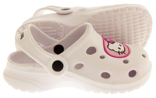 Hello Kitty Niñas Blanco Sandalias De Playa Zueco Babucha EU 28
