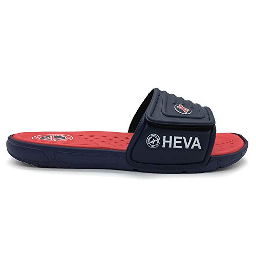 HEVA Adjust - Chanclas Slider para Hombre Sandalias Playa de Punta Descubierta（40 EU Navy/Red）