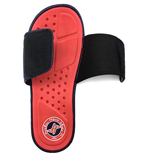 HEVA Adjust - Chanclas Slider para Hombre Sandalias Playa de Punta Descubierta（40 EU Navy/Red）