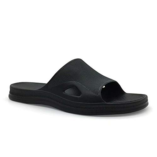 HEVA Chanclas para Hombre Ducha y Baño Zapatillas EVA Playa Sandalias（40 EU Negro）