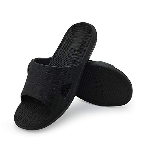 HEVA Zapatos de Playa y Piscina Unisex Adulto Bañarse Sandalias (41 EU Negro)