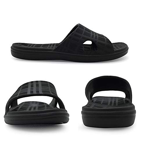 HEVA Zapatos de Playa y Piscina Unisex Adulto Bañarse Sandalias (41 EU Negro)