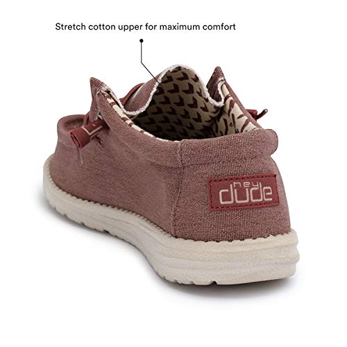 Hey Dude Wally Stretch - Mocasines para Hombre - Color Brick - Zapatos para Hombre Ligeros y cómodos - Talla EU 42