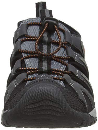 Hi-Tec Cove Breeze, Sandalias Deportivas Hombre, Gris (Charcoal/Black/Red Orange 052), 45 EU