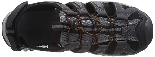 Hi-Tec Cove Breeze, Sandalias Deportivas Hombre, Gris (Charcoal/Black/Red Orange 052), 45 EU