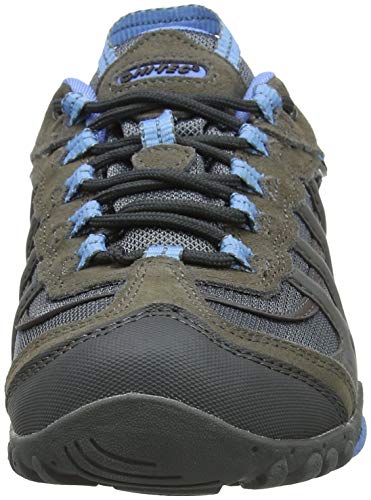 Hi-Tec Penrith Low Waterproof, Zapatillas de Senderismo Mujer, Gris (Grey/charcoal/cornflower), 38 EU (5 UK)