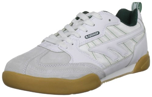 Hi-Tec Squash Classic Court Trainers - Zapatillas de ante unisexo, Blanco (White/Dark Green), 45 EU