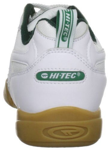 Hi-Tec Squash Classic Court Trainers - Zapatillas de ante unisexo, color blanco (white/dark green), tala 41