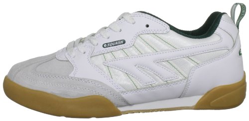 Hi-Tec Squash Classic Court Trainers - Zapatillas de ante unisexo, color blanco (white/dark green), tala 41