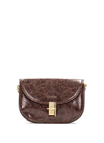 Hispanitas: Bolso Bandolera elaborado en Eco Piel Color Cuero. Cuenta con Tres Compartimentos en el Interior, Dos de Ellos con Cierre de Cremallera.