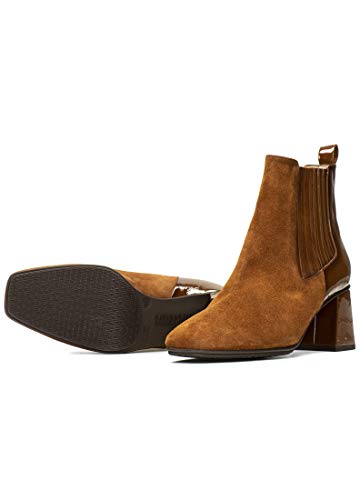 HISPANITAS - Botines con tacón de Piel para: Mujer Color: Cuero Talla:36
