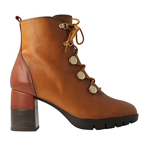 HISPANITAS GHI99310 - Botin Piel T. M. Mostaza para Mujer Color: Mostaza Talla: 39 EU