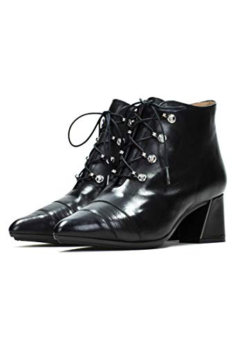 HISPANITAS HI00757, Botines de Tacon, para Mujer, Color Negro. - Cuero Talla: 38