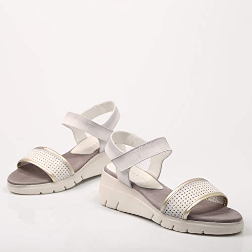 Hispanitas, Sandalias Blancas para Mujer,38