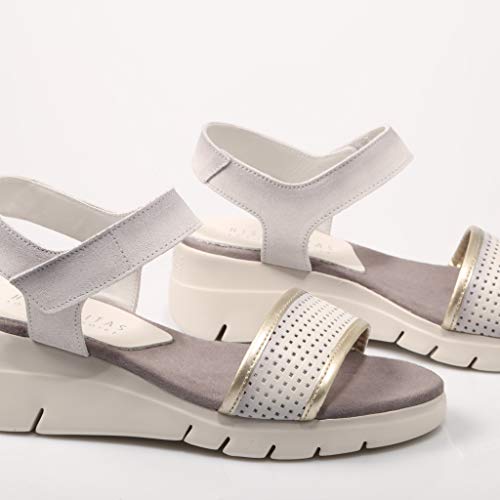 Hispanitas, Sandalias Blancas para Mujer,38