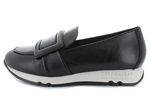 Hispanitas Zapatilla de mujer HV00314 Kioto con plantilla intercambiable de piel lisa, color negro, color Negro, talla 36 EU
