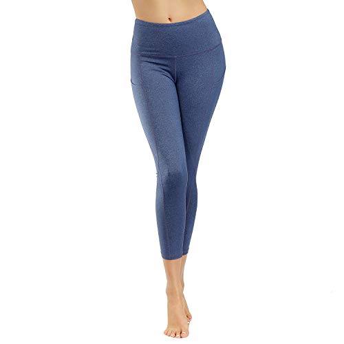 HMIYA Pantalones de deporte para mujer, leggings, pantalones de deporte, pantalones de fitness, pantalones de yoga con bolsillos Azul, lila-jf. S