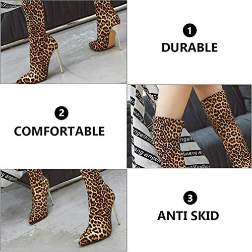 Holibanna Botas Altas hasta El Muslo por Encima de La Rodilla para Mujer Botas de Tacón de Aguja con Punta Puntiaguda Sexy Botas Elásticas de Invierno para Damas