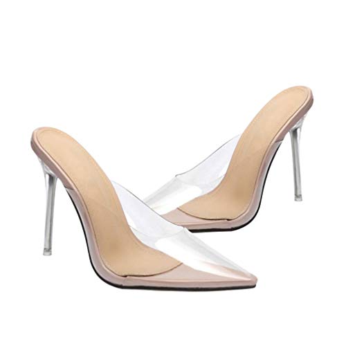 Holibanna Sandalias Transparentes de Tacón Alto para Mujer Tacón Fino Sandalias de Tacones Altos Talon Grueso Casual Zapatillas Zapatos Cómodo