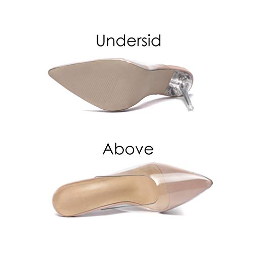 Holibanna Sandalias Transparentes de Tacón Alto para Mujer Tacón Fino Sandalias de Tacones Altos Talon Grueso Casual Zapatillas Zapatos Cómodo