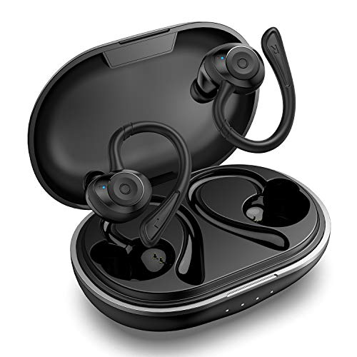 HolyHigh Auriculares Bluetooth, Auriculares Inalámbricos Deportivos V5.0 IPX7 Impermeable In-Ear Auricular con Cancelación de Ruido 6+30H Tiempo de Reprodución Sonido Estéreo con Microfono Incorporado