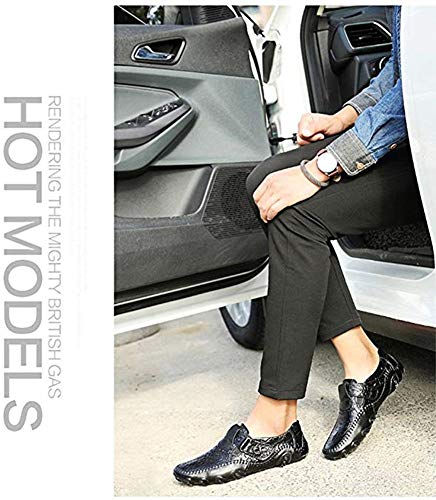 Hombre Mocasines Clásico Cuero Zapatos Verano Casual Elegante Transpirable Antideslizante Oficina Shoes marrón 44(Marrón,44 EU,27CM De talón a Dedo del pie