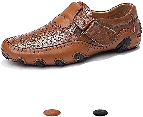 Hombre Mocasines Clásico Cuero Zapatos Verano Casual Elegante Transpirable Antideslizante Oficina Shoes marrón 44(Marrón,44 EU,27CM De talón a Dedo del pie