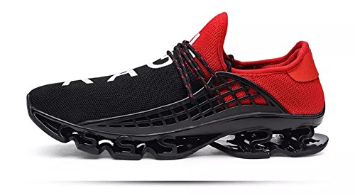 Hombre Mujer Mesh Zapatillas de Correr Asfalto Running para Zapatos Gimnasia Deportes Calzado Aire Libre(Rojo,42 EU,26CM De talón a Dedo del pie