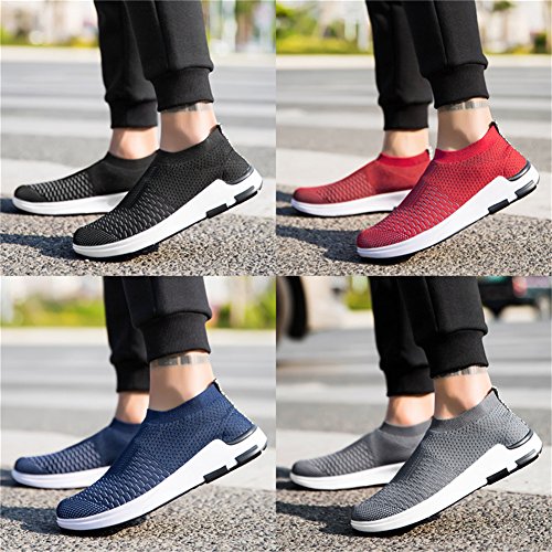 Hombre Mujer Zapatillas Deporte para Zapatillas de Ligeras Running Transpirables Cómodas Correr para Zapatos de Malla (Negro,45EU)
