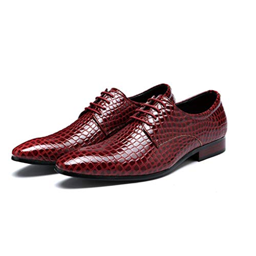 Hombres De Negocios Zapatos Casuales Transpirable Cómodo Estampado De Cocodrilo Oxfords Zapatos De Vestir con Cordones De Punta Puntiaguda Zapatos De Boda De Fiesta De Gran Tamaño
