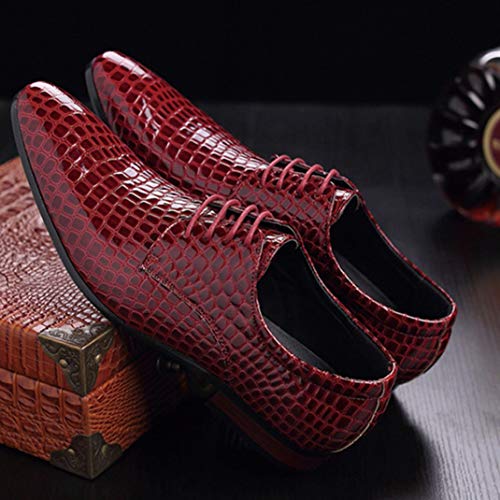 Hombres De Negocios Zapatos Casuales Transpirable Cómodo Estampado De Cocodrilo Oxfords Zapatos De Vestir con Cordones De Punta Puntiaguda Zapatos De Boda De Fiesta De Gran Tamaño