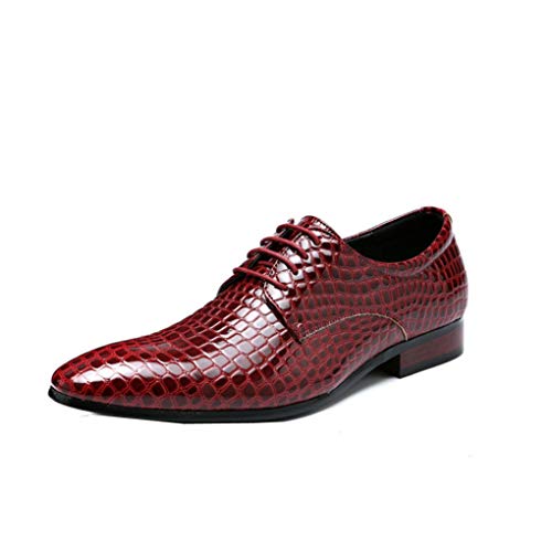 Hombres De Negocios Zapatos Casuales Transpirable Cómodo Estampado De Cocodrilo Oxfords Zapatos De Vestir con Cordones De Punta Puntiaguda Zapatos De Boda De Fiesta De Gran Tamaño